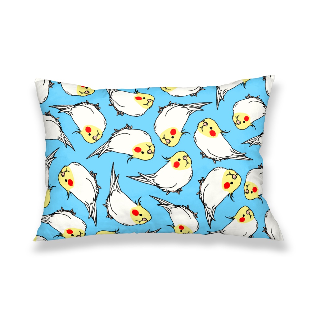 オカメがいっぱい枕カバー