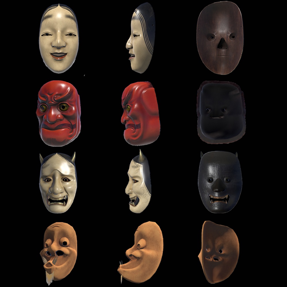 『VRChat』能面・狂言面セット