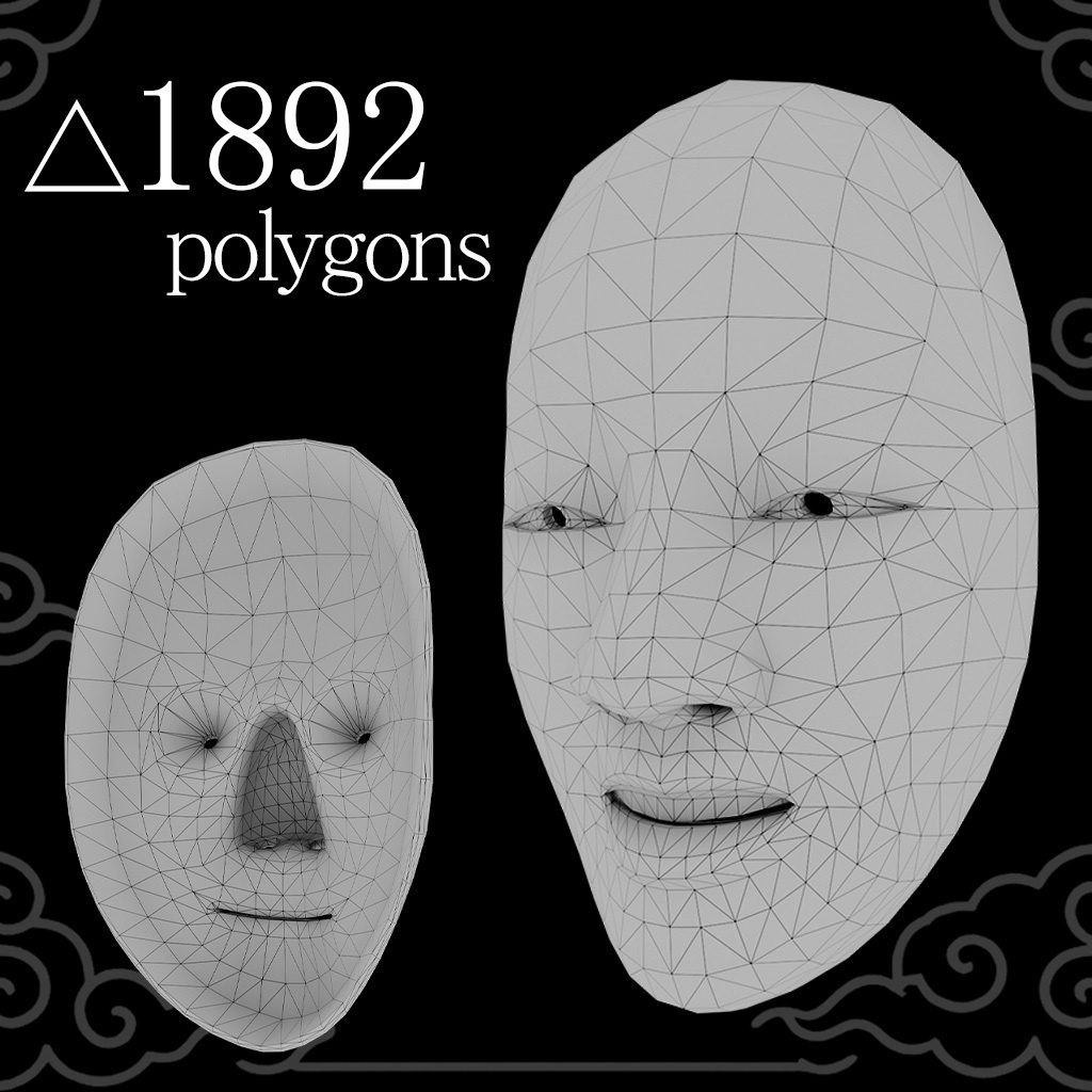 【VRChat】"New" 増女の面 裏面非表示・トゥーンシェーダ対応