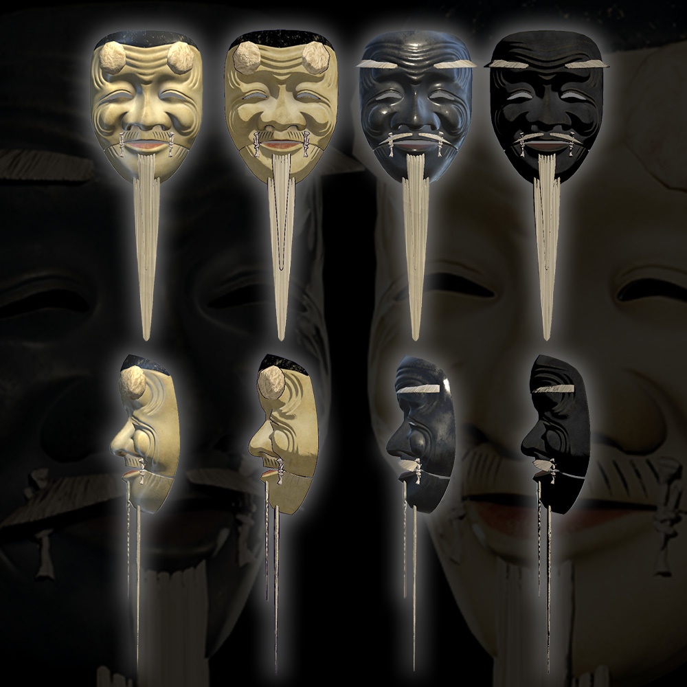 『VRChat』"New" 翁 -Okina- 白式尉・黒式尉セット