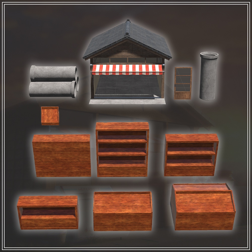 『VRChat』駄菓子屋アセット 第二弾 ロケーションセット(27種)