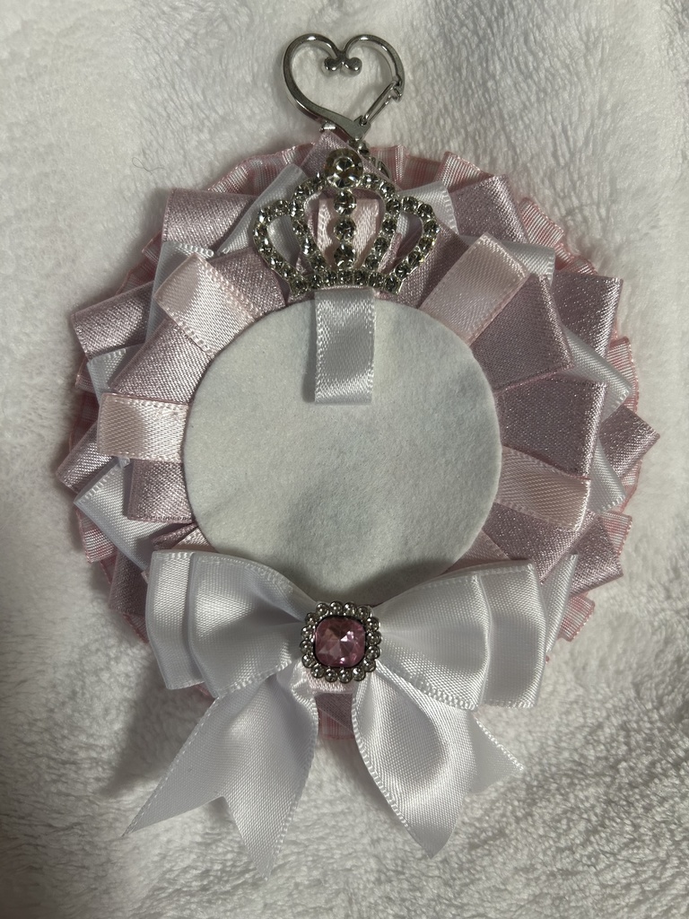 ロゼットピンク×白