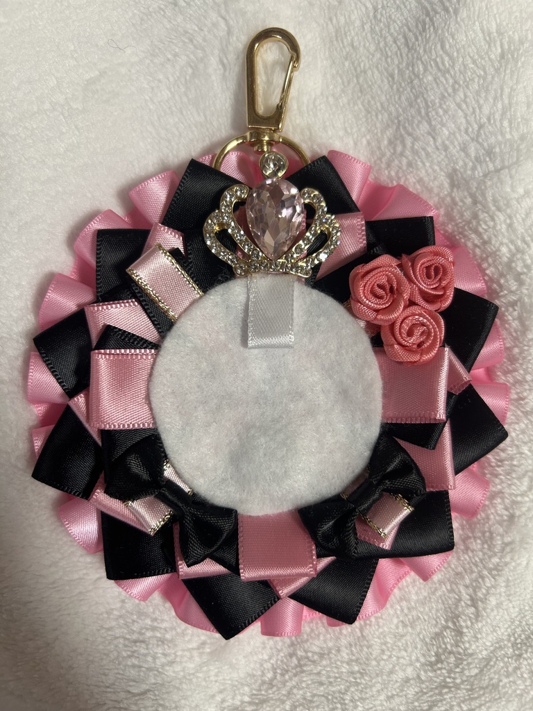 ロゼットピンク×黒