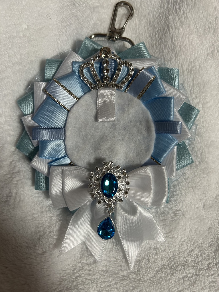 ロゼット水色×白