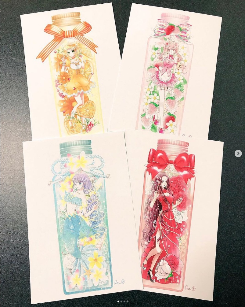 ハーバリウムポストカード４枚セット