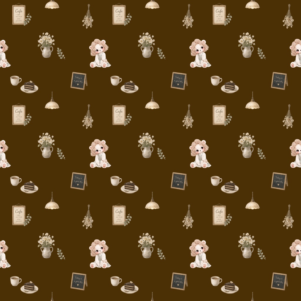 夜空・森・カフェ|シームレスデジタルペーパー 6枚セット|miel by hucci