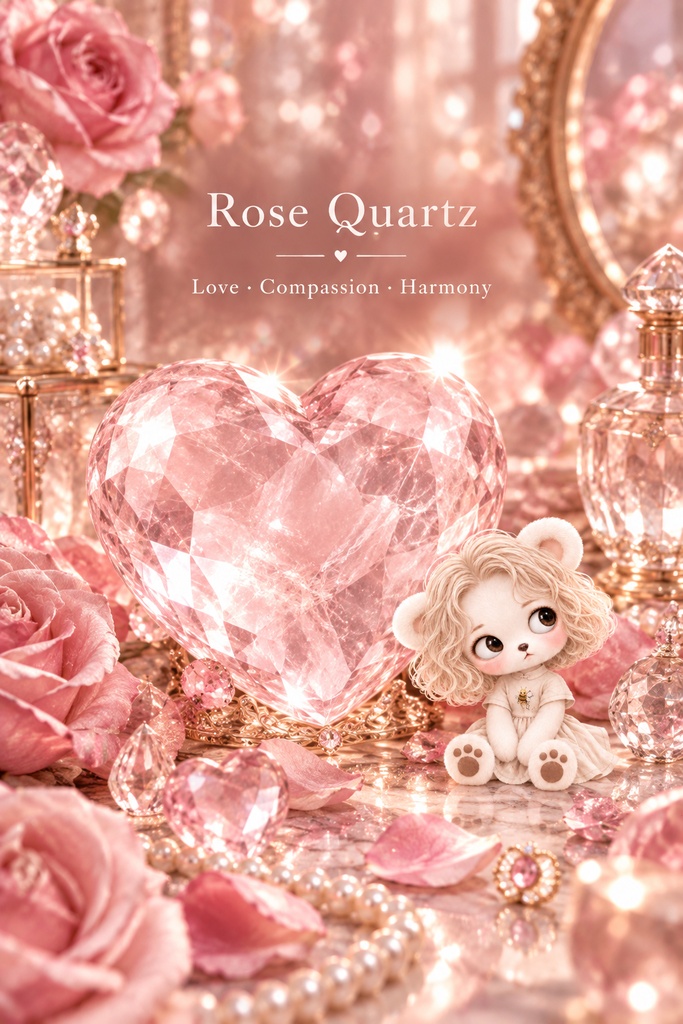 Miel Jewel Collection|LOVE|スマホ壁紙3枚セット【ローズクォーツ・ルビー・ガーネット】