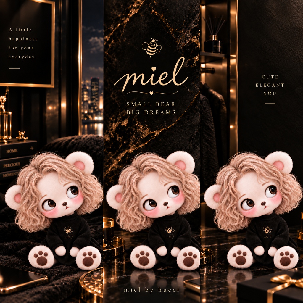 Black Miel｜大人可愛いキラキラスマホ壁紙｜ブラック×ゴールド｜iPhone・Android対応｜miel by hucci