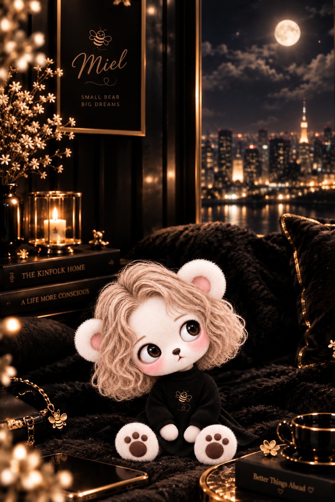Black Miel|大人可愛いキラキラスマホ壁紙|ブラック×ゴールド|iPhone・Android対応|miel by hucci