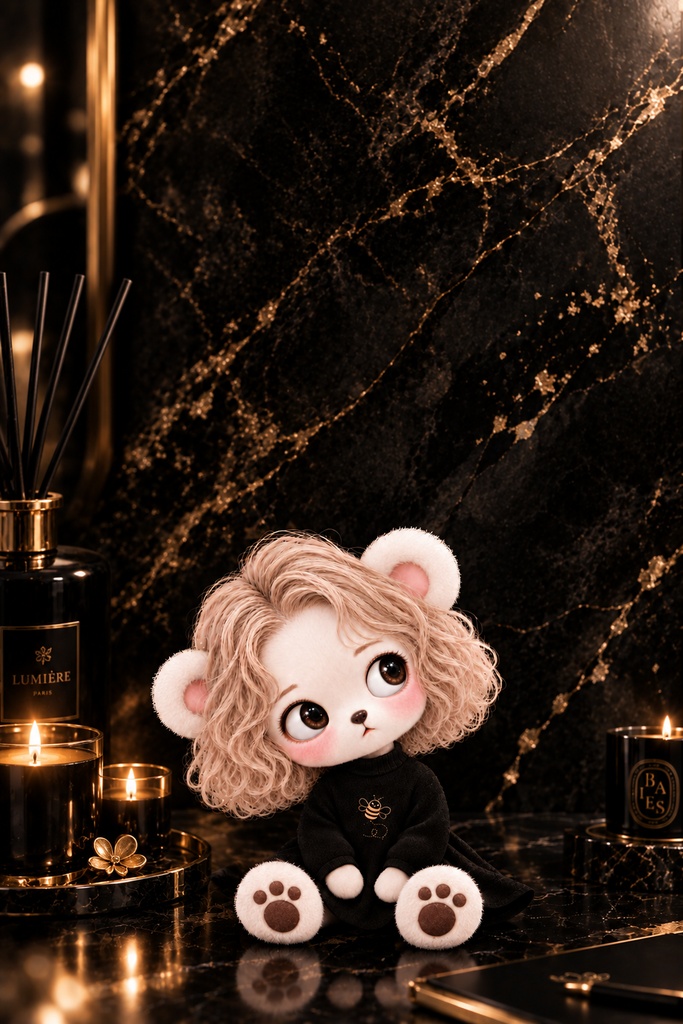 Black Miel|大人可愛いキラキラスマホ壁紙|ブラック×ゴールド|iPhone・Android対応|miel by hucci