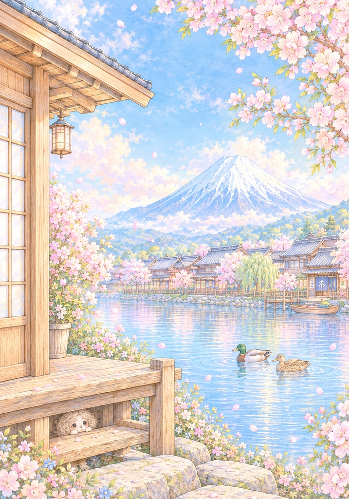 ミエルの大人ぬりえ|日本の風景と暮らし|A4高解像度・ぬりえ6枚+カラーリング例12枚