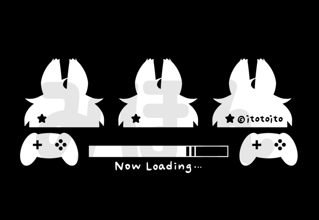 「Now Loading」Tシャツ:ブラック