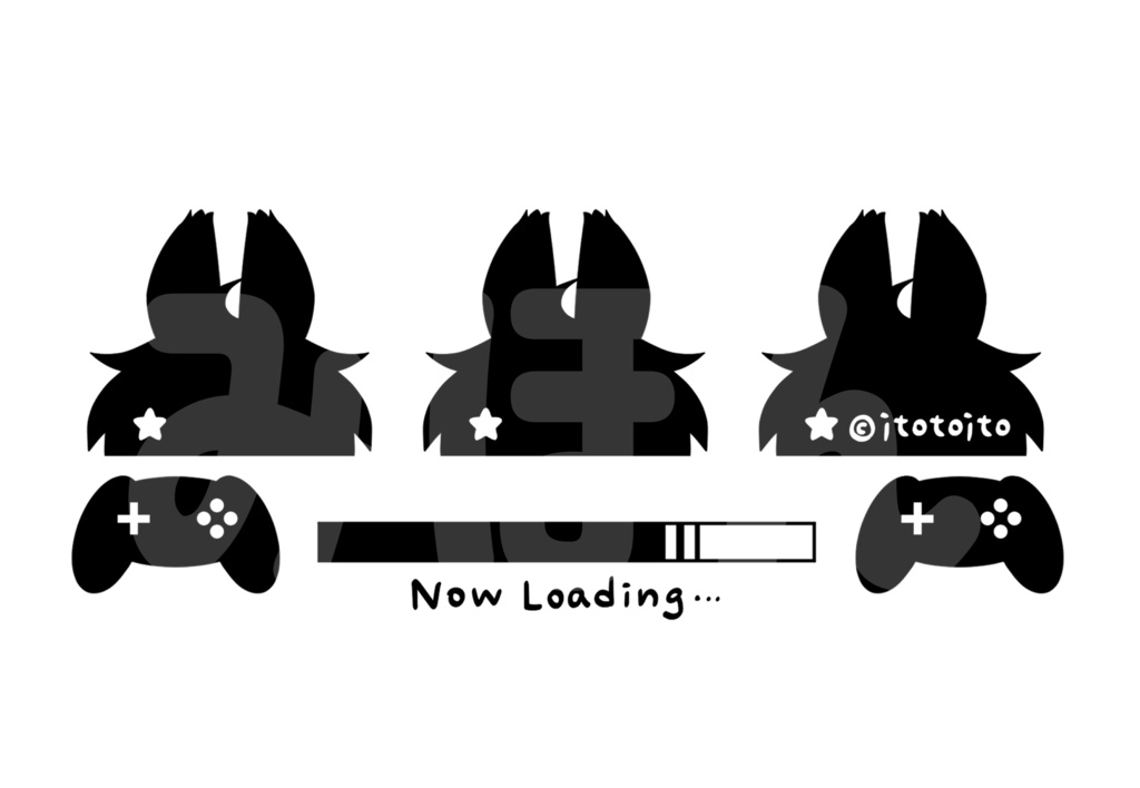 「Now Loading」Tシャツ:ホワイト