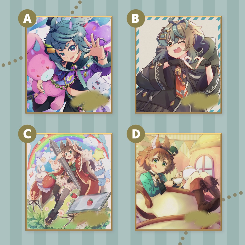 複製サイン入り色紙全4種