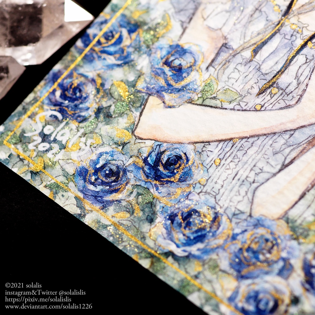 (Sold out)水彩原画「祈りのための -天使-」1点物、即納(ハガキサイズ)