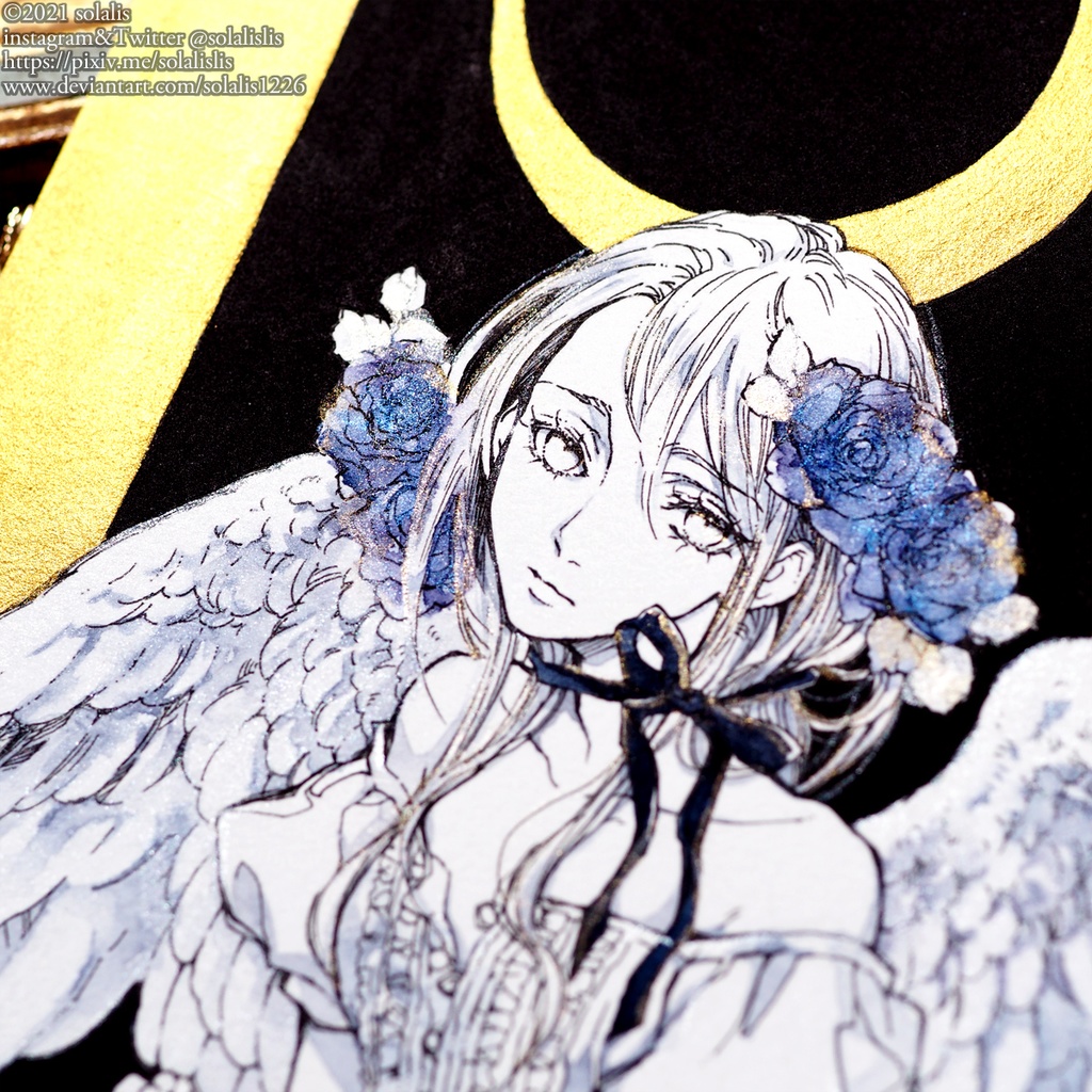 【展示のみ】ペン原画「三日月」「新月II」即納1点もの(2Lサイズ)