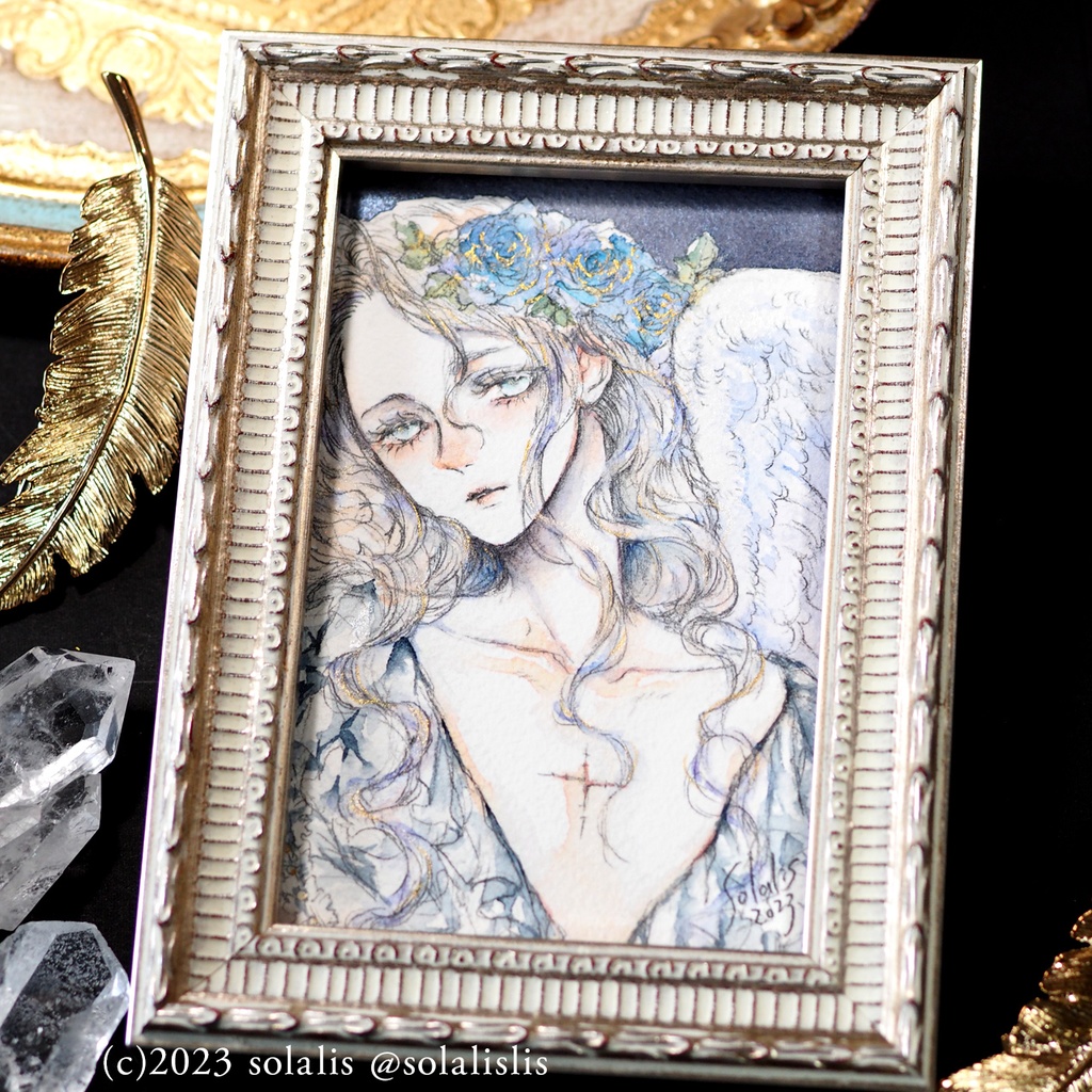 (Sold out)原画「天使の肖像」ハガキサイズ1点もの、即納