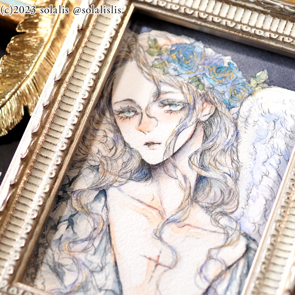 (Sold out)原画「天使の肖像」ハガキサイズ1点もの、即納