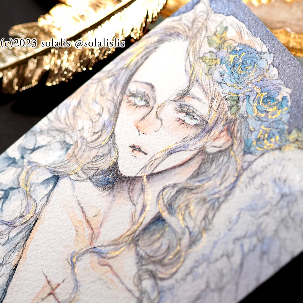 (Sold out)原画「天使の肖像」ハガキサイズ1点もの、即納