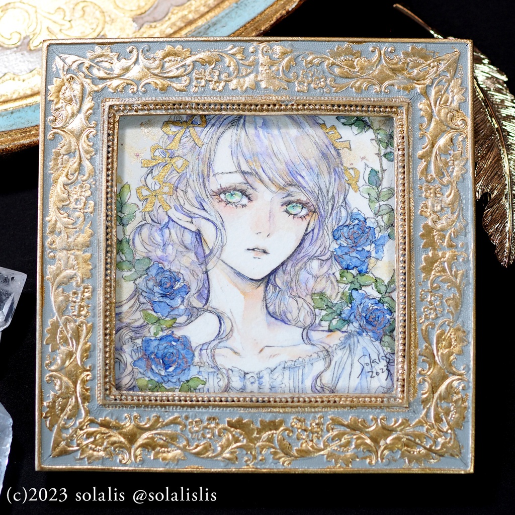 (Sold out)原画「ばらの庭」1点もの、即納