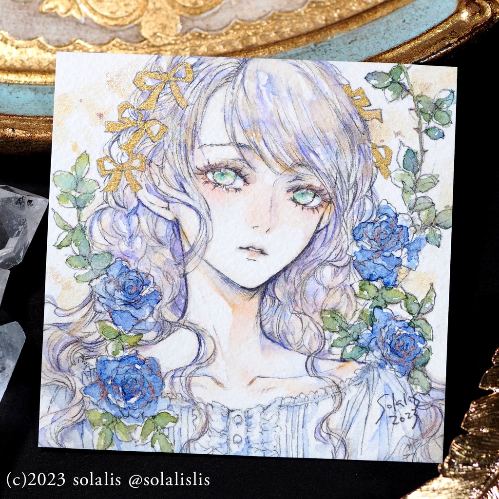 (Sold out)原画「ばらの庭」1点もの、即納