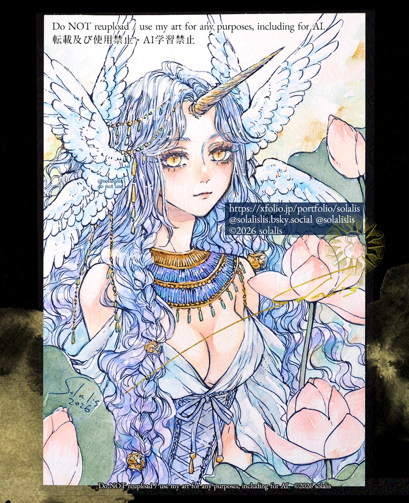 (Sold out)水彩原画「Lotus flower fairy」