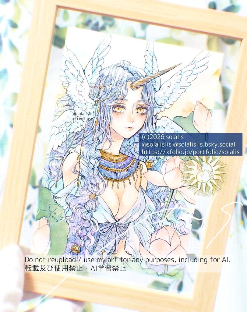 (Sold out)水彩原画「Lotus flower fairy」
