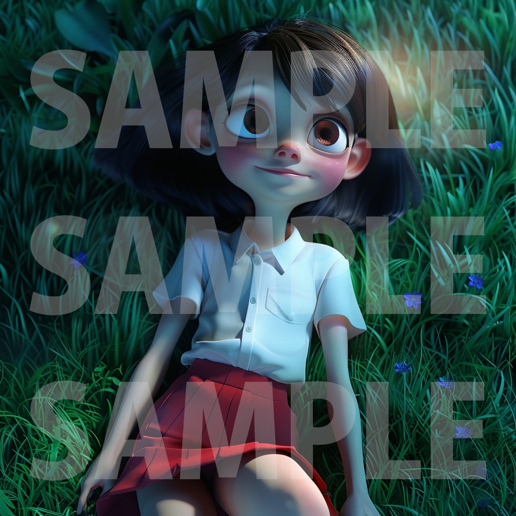 【デジタル妖怪シリーズ】校庭で花子さんと夜デート【フリー素材】