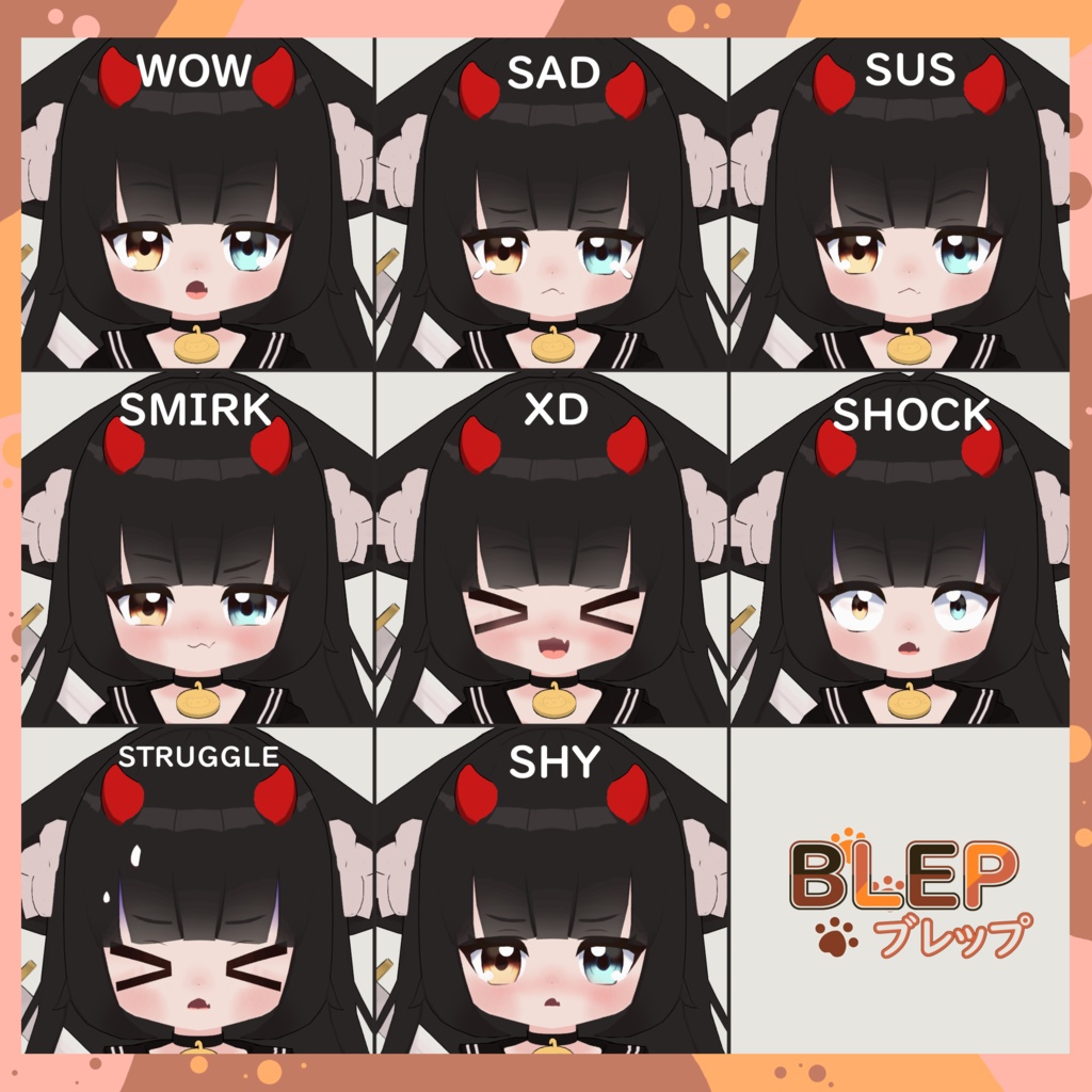 Myu 🐱🖤 | Blep35 Studio【オリジナルVRMモデル / VTuber・配信向け】