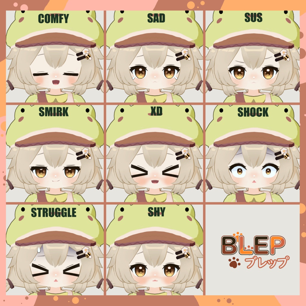 Mochi 🐸🌼| Blep35 Studio【オリジナルVRMモデル / VTuber・配信向け】