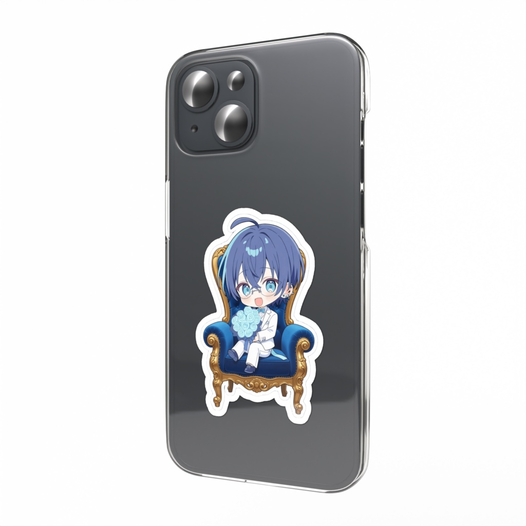 【🌃夜ノ海】100日記念ミニキャラお座りver スマホステッカー