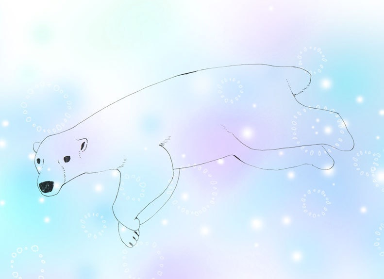 手帳型スマホケース しろくま