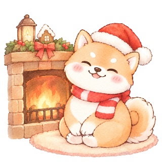 【16種セット】サンタ柴犬のクリスマス&お正月アイコン素材集