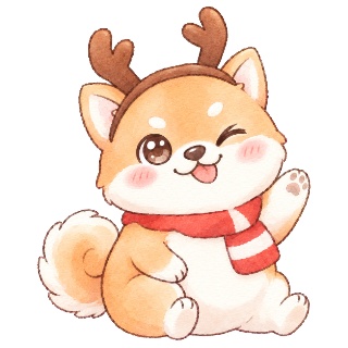 【16種セット】サンタ柴犬のクリスマス&お正月アイコン素材集