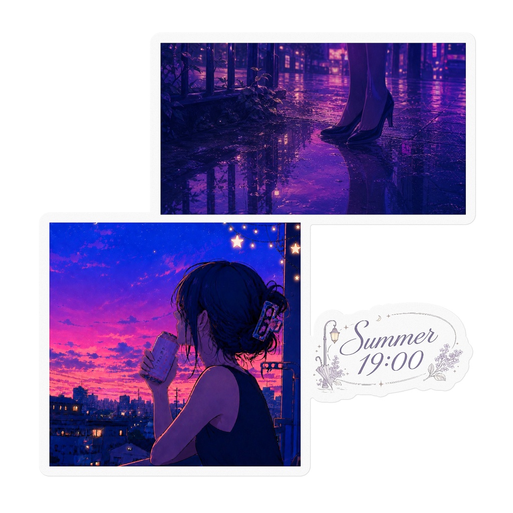 Summer19:00 シーンカットステッカー1