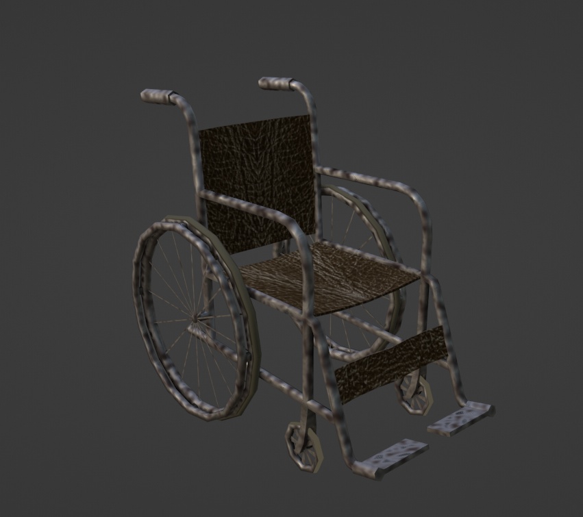 【3Dモデル】ホラー調車椅子【ローポリ】