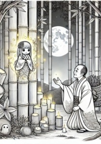 【塗り絵】竹取物語かぐや姫