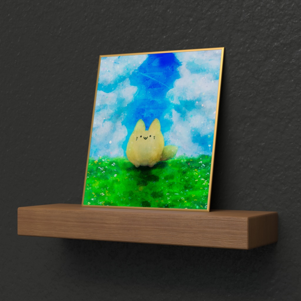 ころころきつねさん(さまー) ミニ色紙