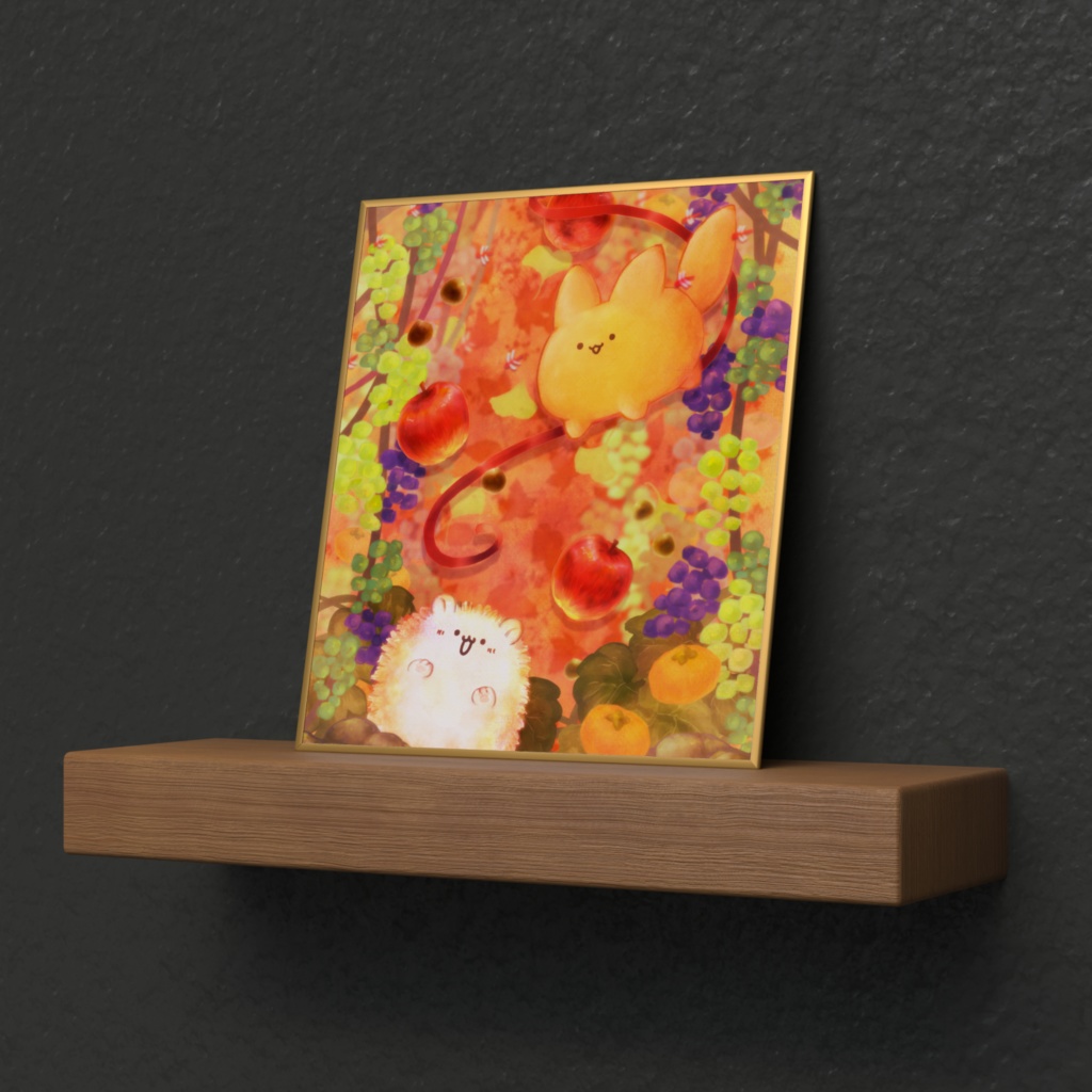 ころころきつねさんとなかまたち(しょくよくのあき) ミニ色紙