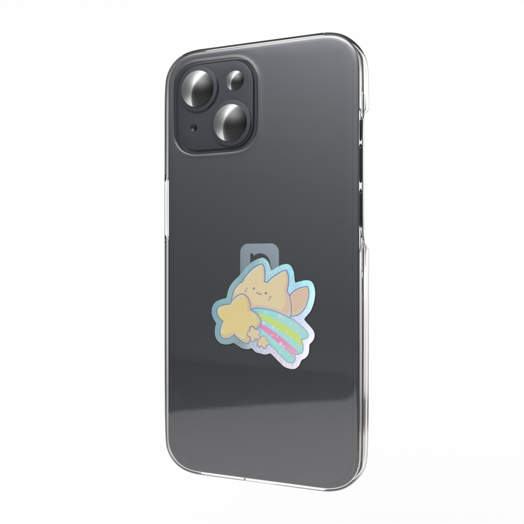 ころころきつねさん(ながれぼし) オーロラスマホステッカー