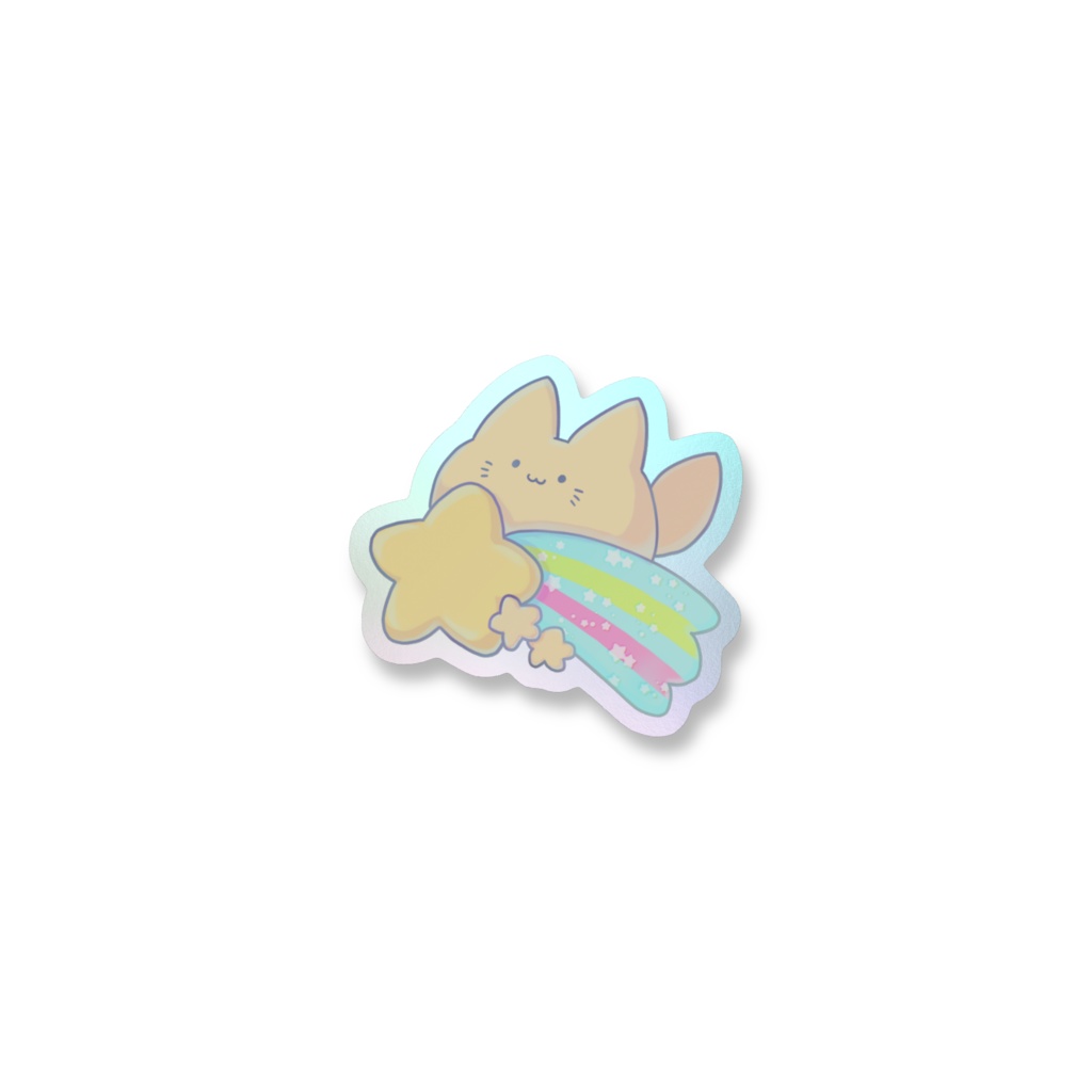 ころころきつねさん(ながれぼし) オーロラスマホステッカー