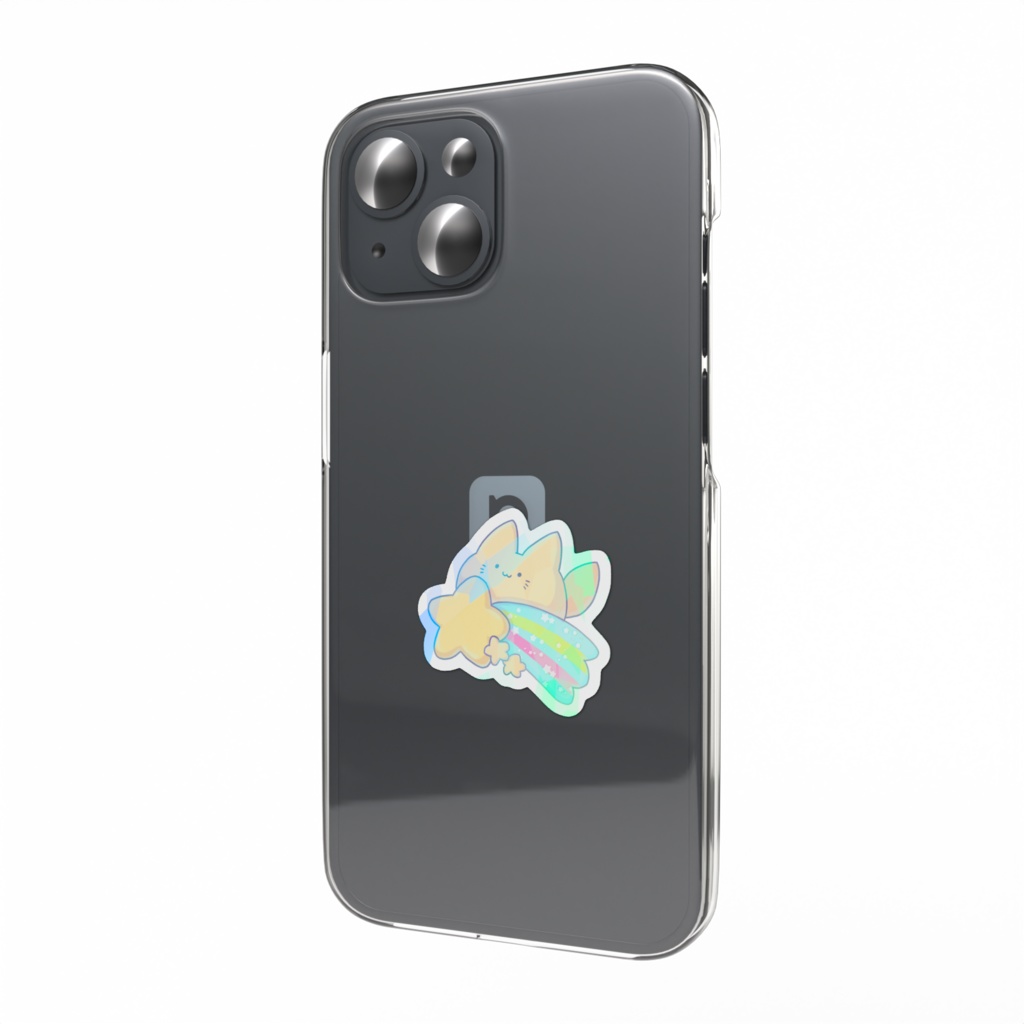 ころころきつねさん（ながれぼし）　ホログラムスマホステッカー