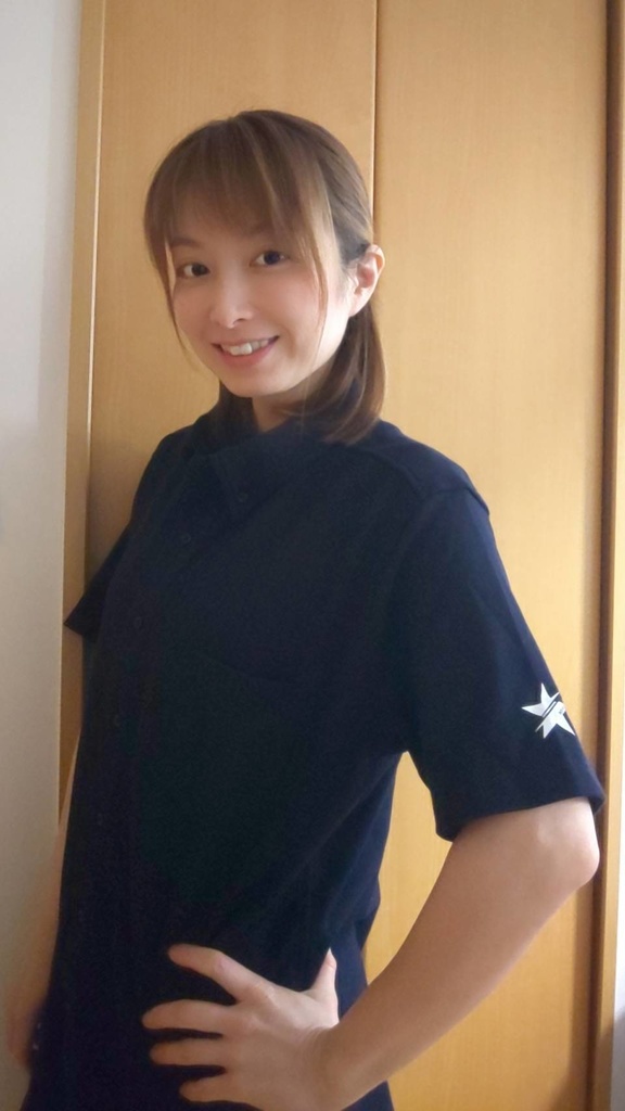 【ラスト1着】カジュアルニットシャツ(ネイビーS)