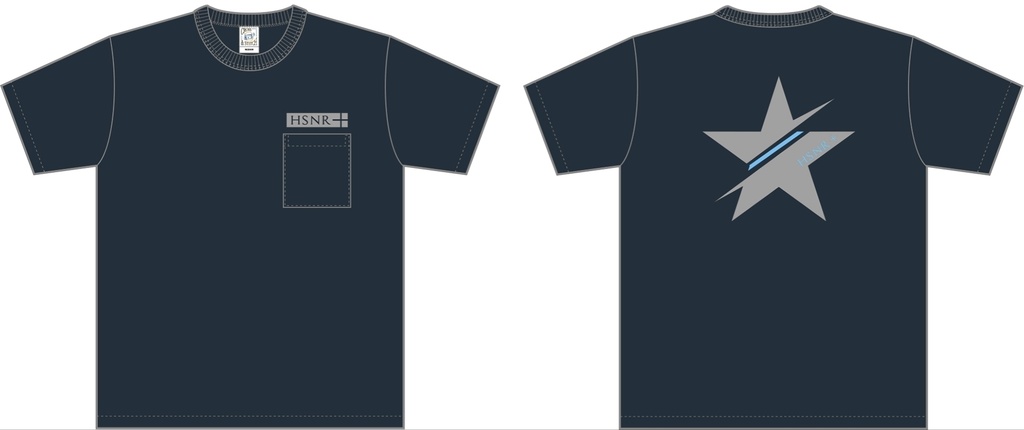 星ロゴTシャツ(ポケット付) ネイビー