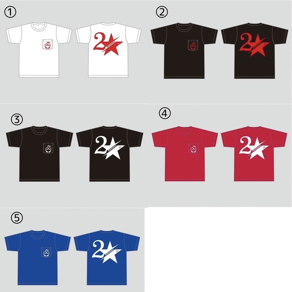 ②ほしのりえTシャツ ブラック×赤