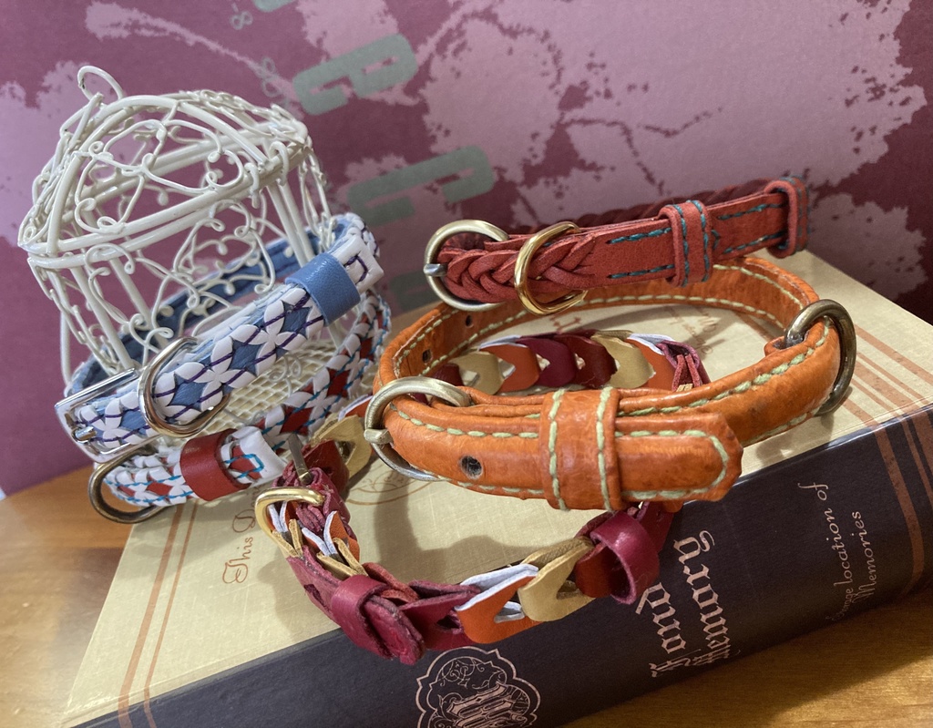 本革 犬・猫用首輪(人用ブレスレットやアンクレットにも)