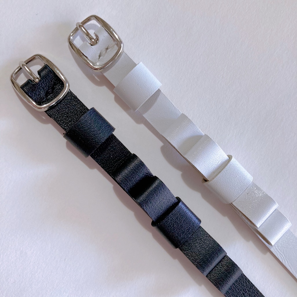 革のリボンブレスレット