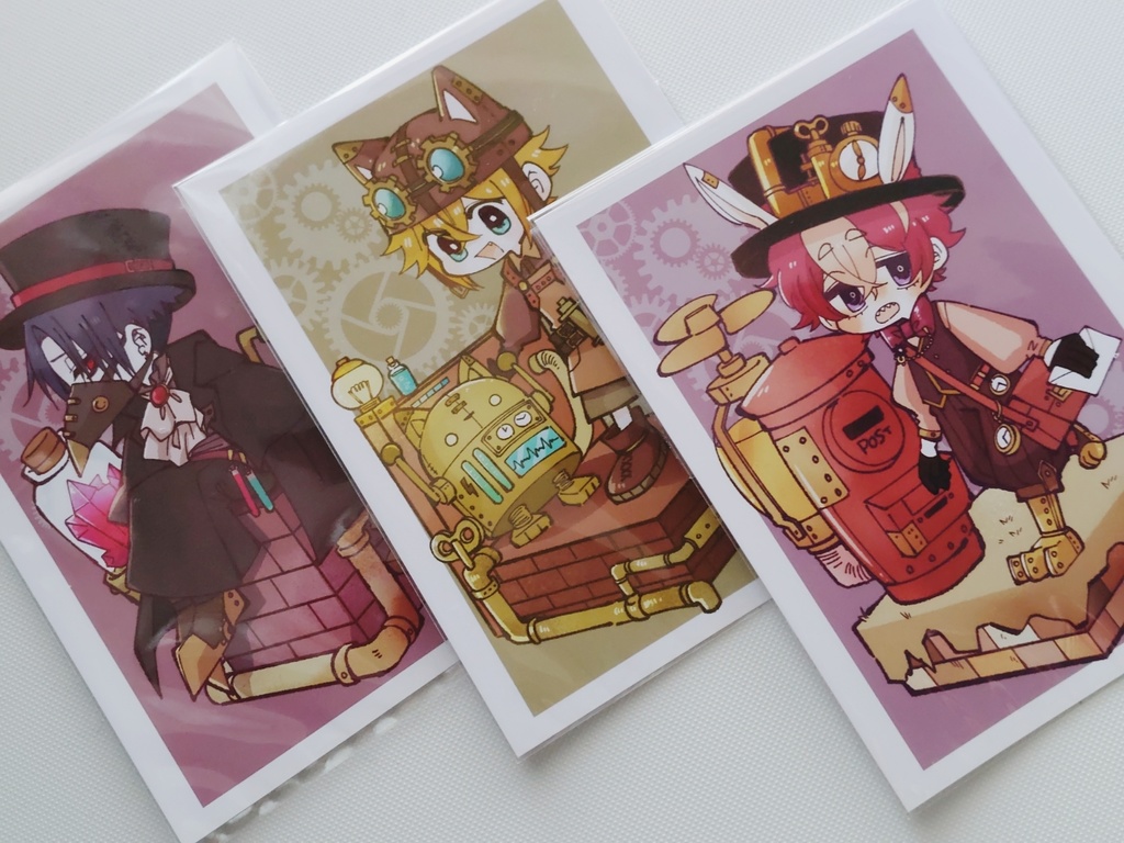 スチパンキャライラストカード ３枚セット Cocoa Ism Booth