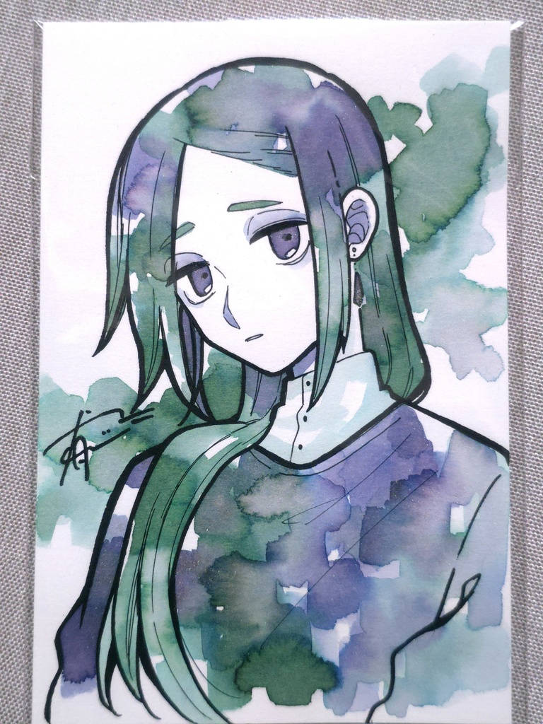 【アクレアとインク】緑紫くん【ハガキサイズ】