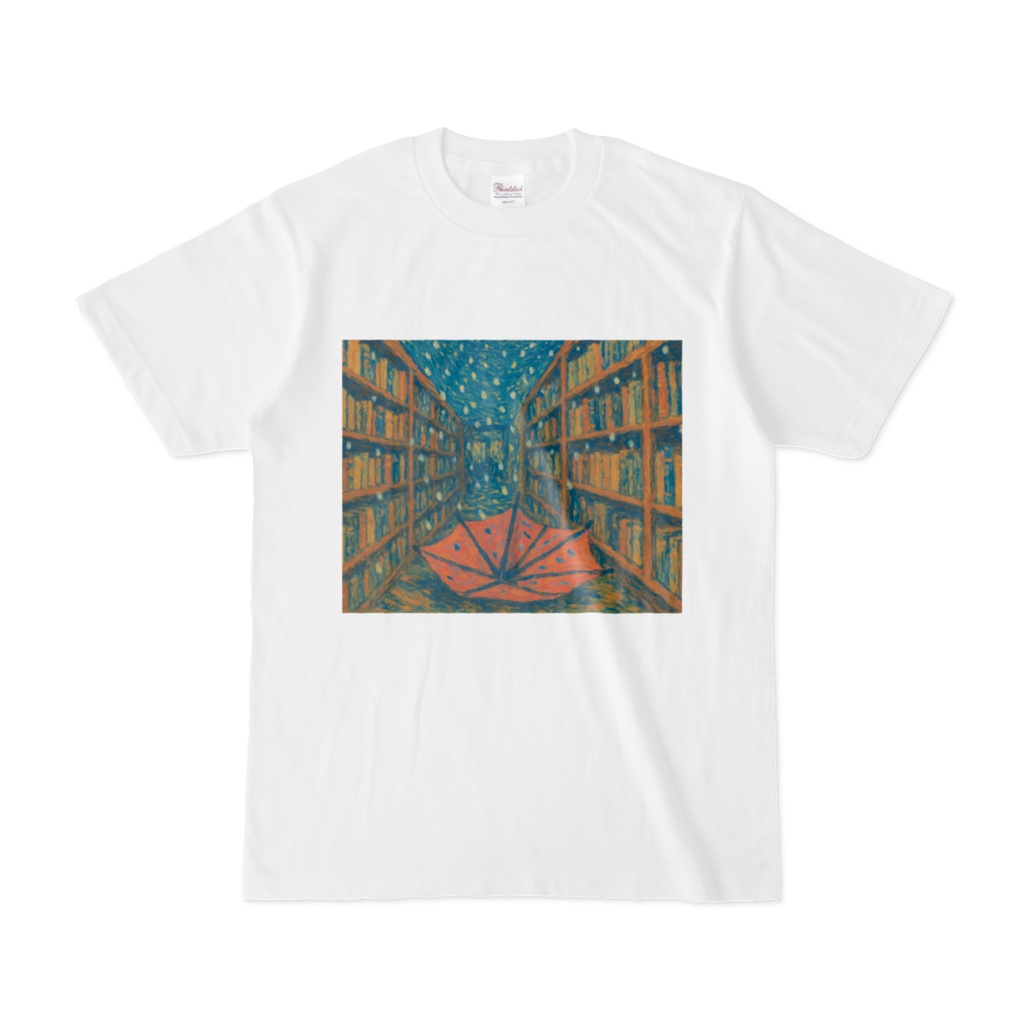 図書室の中は雪模様(ゴッホ風)